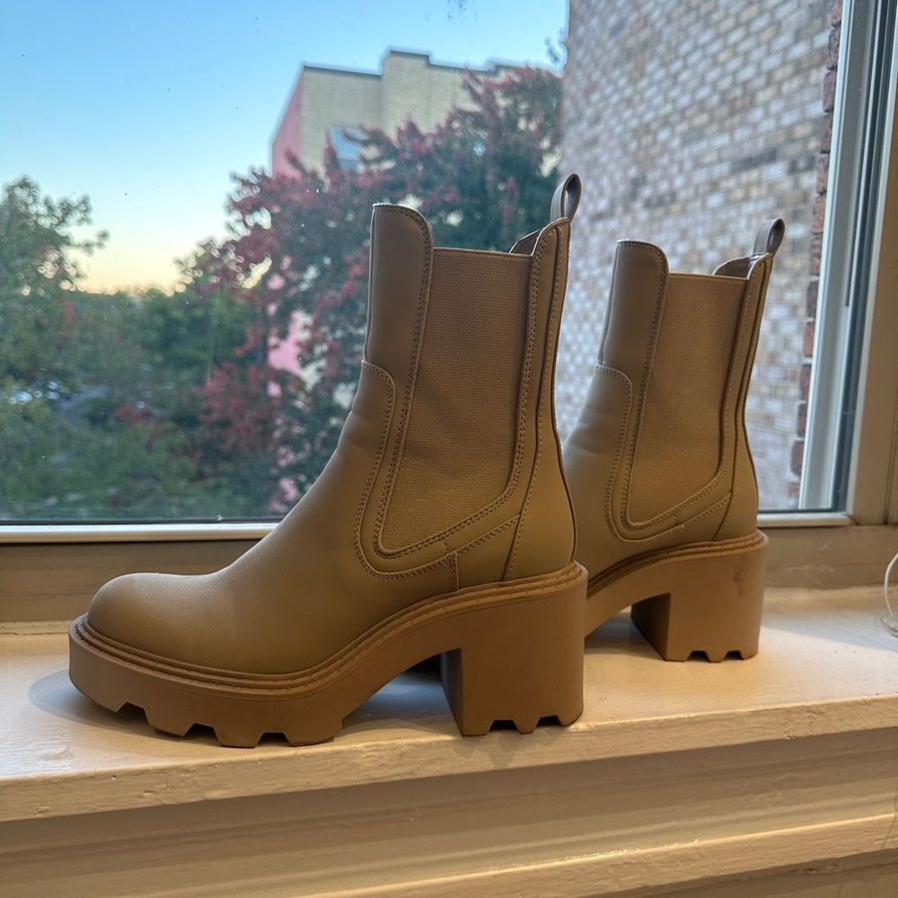 beige ankle combat boots